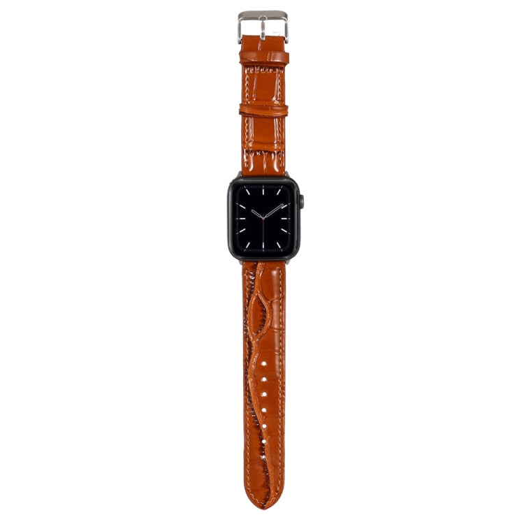 Crocodile Texture Leather Wrist Strap, For Apple Watch Series 7 45mm / 6 & SE & 5 & 4 44mm / 3 & 2 & 1 42mm, For Apple Watch Ultra 49mm / Series 8&7 45mm / SE 2&6&SE&5&4 44mm / 3&2&1 42mm, For Apple Watch Series 8&7 41mm / SE 2&6&SE&5&4 40mm / 3&2&1 38...