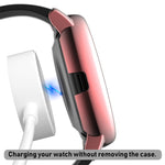 Schutzhülle aus galvanisiertem Polycarbonat mit Schutzfolie aus gehärtetem Glas, für Samsung Galaxy Watch Active 2 40 mm und 44 mm