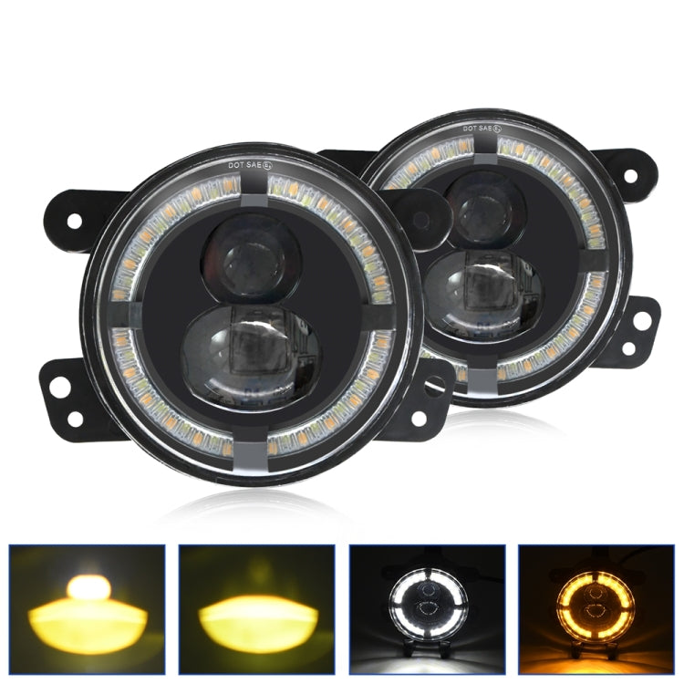 Y4 4 inch 1 Pair Light Guide Dual Lens Fog Light, For Jeep Wrangler JK 2 Door 2007-2015