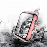 Electroplated PC Case + Tempered Film Integrated Protective Cover, For Apple Watch Series 3 & 2 & 1 38mm, For Apple Watch Series 3 & 2 & 1  42mm, For Apple Watch Series 5 & 4 40mm, For Apple Watch Series 5 & 4 44mm