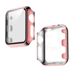 Electroplated PC Case + Tempered Film Integrated Protective Cover, For Apple Watch Series 3 & 2 & 1 38mm, For Apple Watch Series 3 & 2 & 1  42mm, For Apple Watch Series 5 & 4 40mm, For Apple Watch Series 5 & 4 44mm
