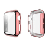 Electroplated PC Case + Tempered Film Integrated Protective Cover, For Apple Watch Series 3 & 2 & 1 38mm, For Apple Watch Series 3 & 2 & 1  42mm, For Apple Watch Series 5 & 4 40mm, For Apple Watch Series 5 & 4 44mm