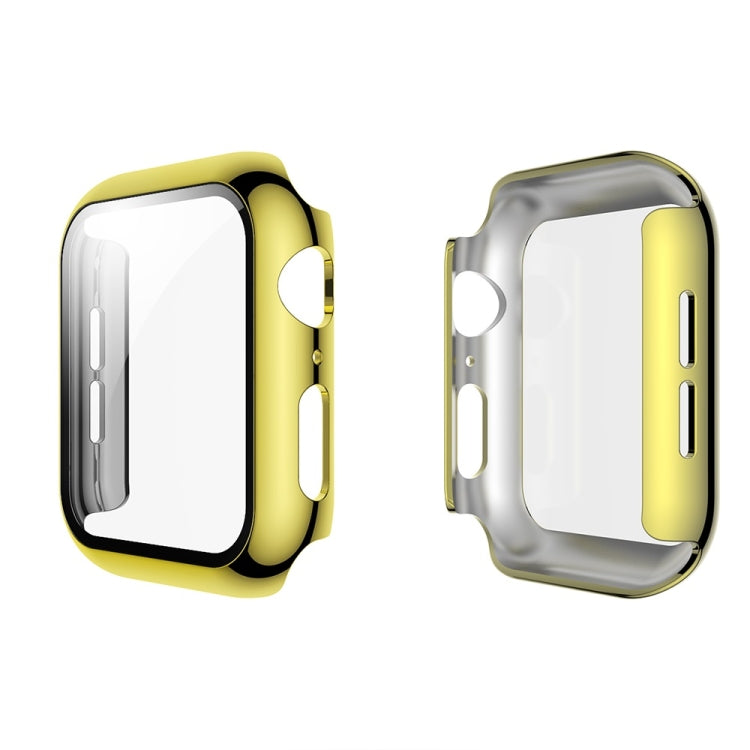Electroplated PC Case + Tempered Film Integrated Protective Cover, For Apple Watch Series 3 & 2 & 1 38mm, For Apple Watch Series 3 & 2 & 1  42mm, For Apple Watch Series 5 & 4 40mm, For Apple Watch Series 5 & 4 44mm