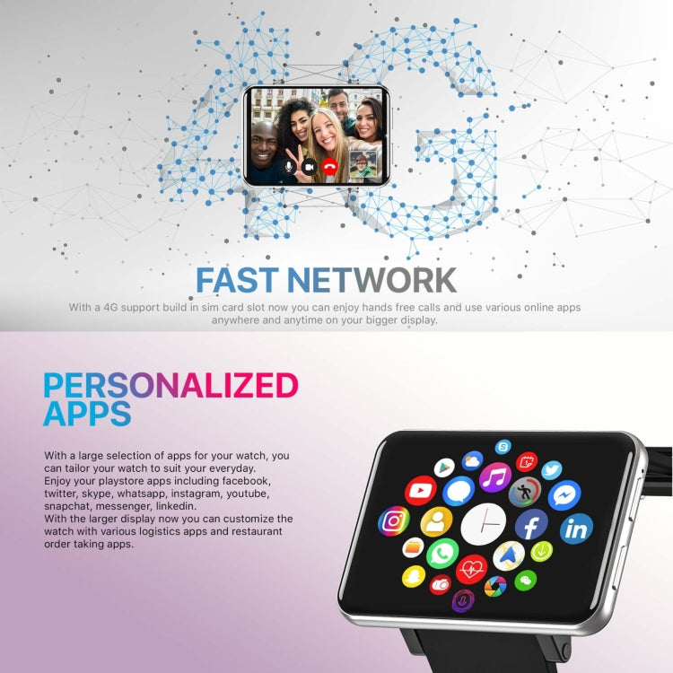 DM100 2.86 inch IPS Full Screen Smart Sport Watch, Support Independent Card Insertion / Multiple Sports Modes / Heart Rate Monitoring / Step Counting, RAM 1GB+ROM 16GB, RAM 3GB+ROM 32GB