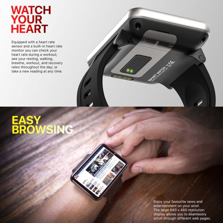 DM100 2.86 inch IPS Full Screen Smart Sport Watch, Support Independent Card Insertion / Multiple Sports Modes / Heart Rate Monitoring / Step Counting, RAM 1GB+ROM 16GB, RAM 3GB+ROM 32GB