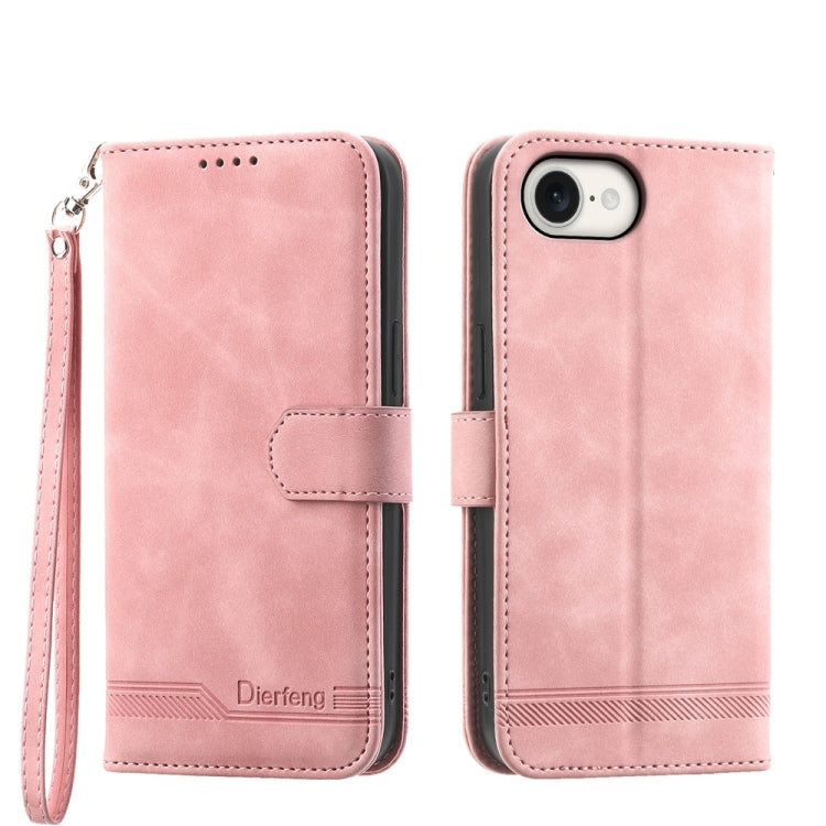 Dierfeng Dream Line TPU Hybrid PU Leather Phone Case, For iPhone 17 Pro Max, For iPhone 17 Pro, For iPhone 17, For iPhone Air, For iPhone 16e, For iPhone 16 Pro Max, For iPhone 16 Pro, For iPhone 16 Plus