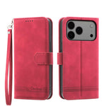 Dierfeng Dream Line TPU Hybrid PU Leather Phone Case, For iPhone 17 Pro Max, For iPhone 17 Pro, For iPhone 17, For iPhone Air, For iPhone 16e, For iPhone 16 Pro Max, For iPhone 16 Pro, For iPhone 16 Plus
