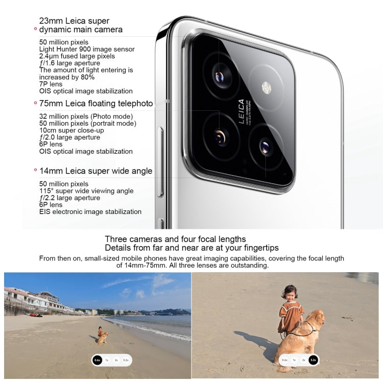 Xiaomi 14,  6.36 inch Xiaomi HyperOS Snapdragon 8 Gen 3 Octa Core 4nm up to 3.3GHz, NFC, Network: 5G, 12GB+256GB, 16GB+512GB, 16GB+1TB