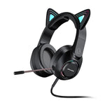 AWEI GM-9 Cat Ear Colorful Light Wired Gaming Headset with Mic, GM-9