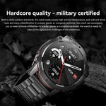 AK56 IP67 BT5.1 1.43inch Smart Watch Support Voice Call / Health Monitoring, Pearl Steel Strap, Steel Mesh Strap