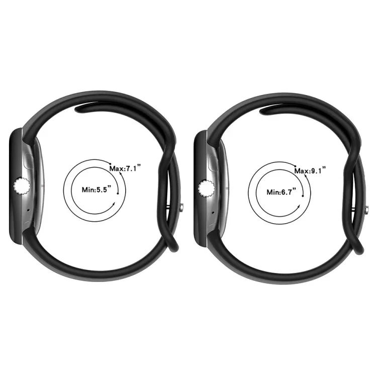 For Google Pixel Watch 4 / 3 / 2 / 1 41mm Solid Color Silicone Watch Band, S Size, L Size