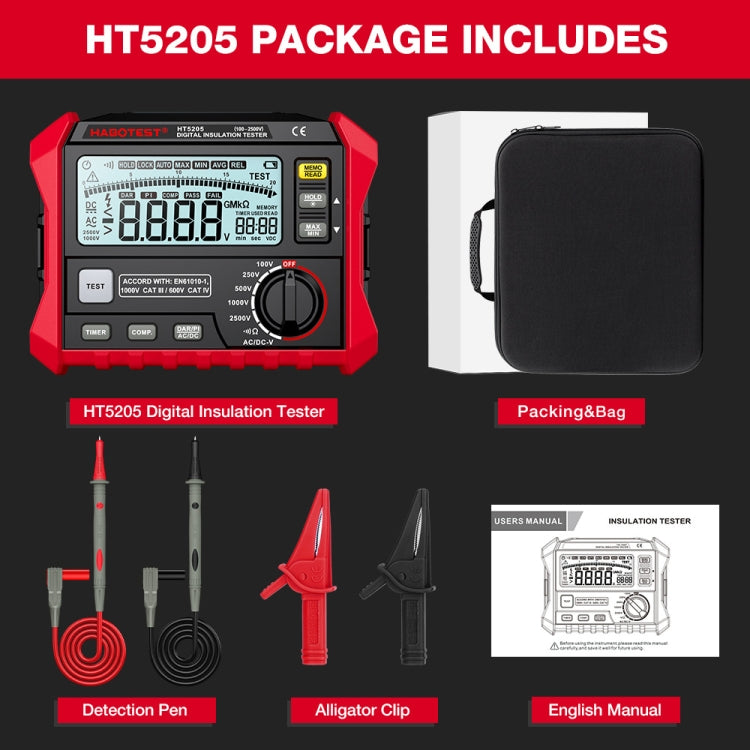 جهاز اختبار مقاومة العزل HABOTEST HT5205، HT5205