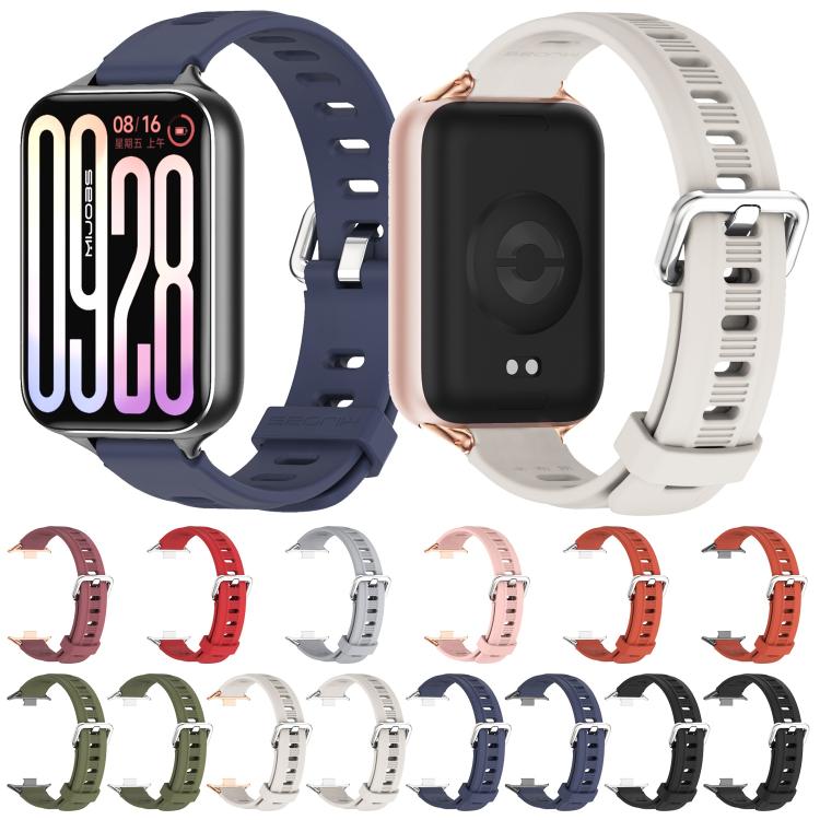 Mijobs Flat Hole Breathable Silicone Watch Band, For Xiaomi Band 10 Pro / Redmi Watch 6 / 5