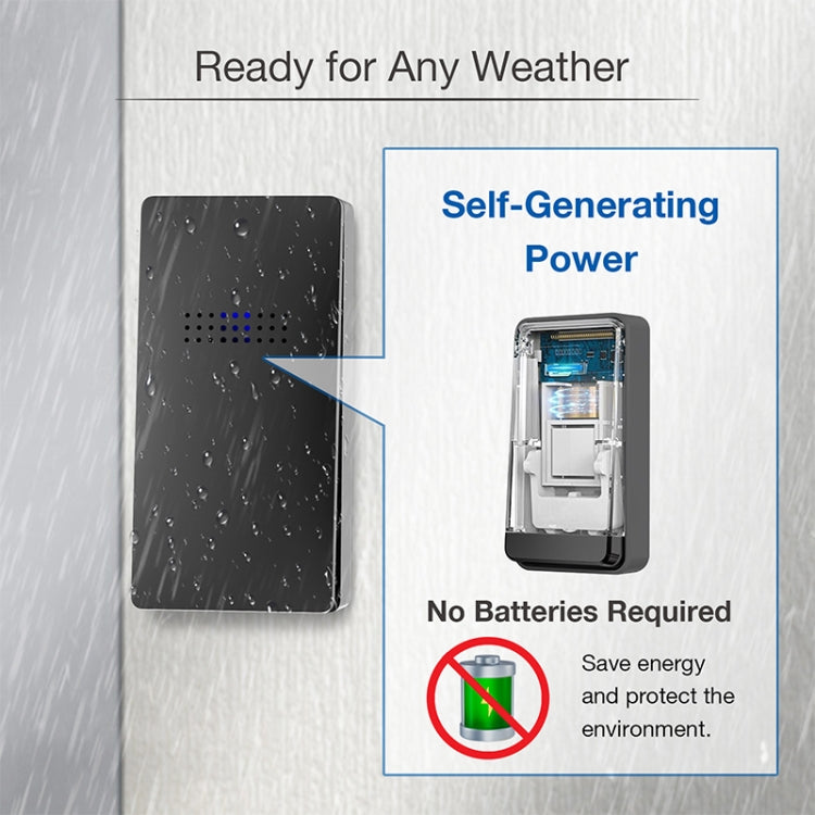 Sonnette sans fil C303B pour la maison individuelle avec affichage numérique de la température et télécommande pour personnes âgées