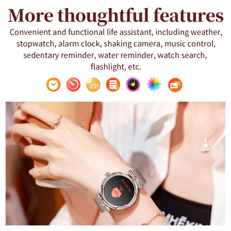 CF32 1.27 inch Screen Lady Smart Watch, Support Female Physiology Monitoring & 100+ Sports Modes, Silicone Band