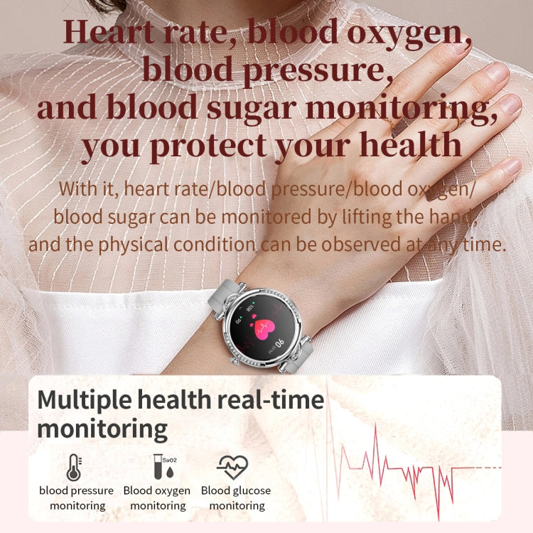 CF32 1.27 inch Screen Lady Smart Watch, Support Female Physiology Monitoring & 100+ Sports Modes, Silicone Band