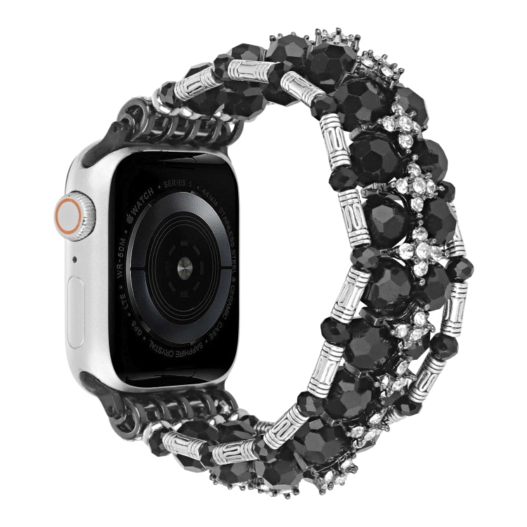Beaded Diamond Bracelet Watch Band, For Apple Watch Series 5 44mm, For Apple Watch Series 5 40mm, For Apple Watch Series 4 44mm, For Apple Watch Series 4 40mm, For Apple Watch Series 3 38mm, For Apple Watch Series 3 42mm, For Apple Watch Series 2 42mm ...
