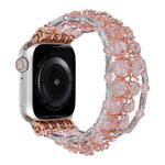 Beaded Diamond Bracelet Watch Band, For Apple Watch Series 5 44mm, For Apple Watch Series 5 40mm, For Apple Watch Series 4 44mm, For Apple Watch Series 4 40mm, For Apple Watch Series 3 38mm, For Apple Watch Series 3 42mm, For Apple Watch Series 2 42mm ...