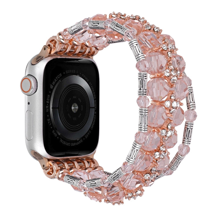 Beaded Diamond Bracelet Watch Band, For Apple Watch Series 5 44mm, For Apple Watch Series 5 40mm, For Apple Watch Series 4 44mm, For Apple Watch Series 4 40mm, For Apple Watch Series 3 38mm, For Apple Watch Series 3 42mm, For Apple Watch Series 2 42mm ...