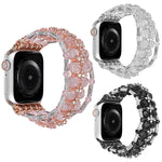 Beaded Diamond Bracelet Watch Band, For Apple Watch Series 5 44mm, For Apple Watch Series 5 40mm, For Apple Watch Series 4 44mm, For Apple Watch Series 4 40mm, For Apple Watch Series 3 38mm, For Apple Watch Series 3 42mm, For Apple Watch Series 2 42mm ...