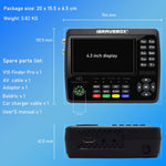 جهاز قياس إشارة الأقمار الصناعية الرقمي iBRAVEBOX V10 Finder Pro بشاشة 4.3 بوصة، يدعم DVB-S/S2/S2X/T/T2/C، قابس الاتحاد الأوروبي، الولايات المتحدة، المملكة المتحدة، أستراليا