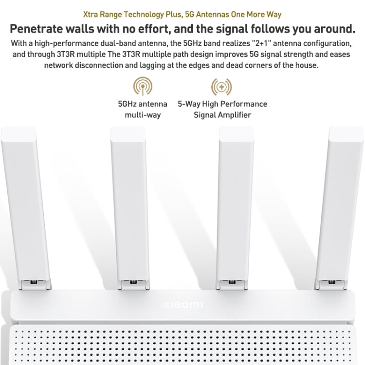 راوتر شاومي أصلي AX3000T ثنائي النطاق 2.4GHz/5GHz مع معالج 1.3GHz يدعم اتصال NFC، قابس الولايات المتحدة، AX3000T