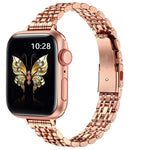 Slim Seven Bead Slingshot Buckle Metal Watch Band, For Apple Watch SE 2023 44mm, For Apple Watch SE 2023 40mm, For Apple Watch Ultra 2 49mm, For Apple Watch Series 9 45mm, For Apple Watch Series 9 41mm, For Apple Watch Ultra 49mm                       ...