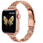 Slim Seven Bead Slingshot Buckle Metal Watch Band, For Apple Watch 42mm, For Apple Watch 38mm