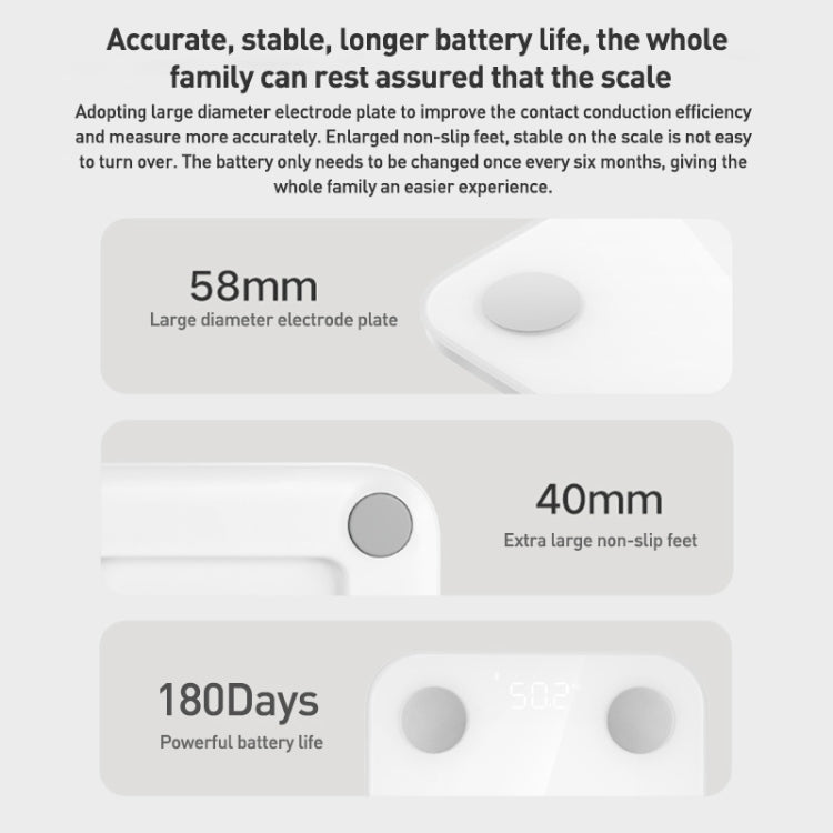Original Xiaomi Mijia Smart Home Body Fat Scale S400 BT5.0 LED Display Dual Frequency Measurement, Body Fat Scale S400