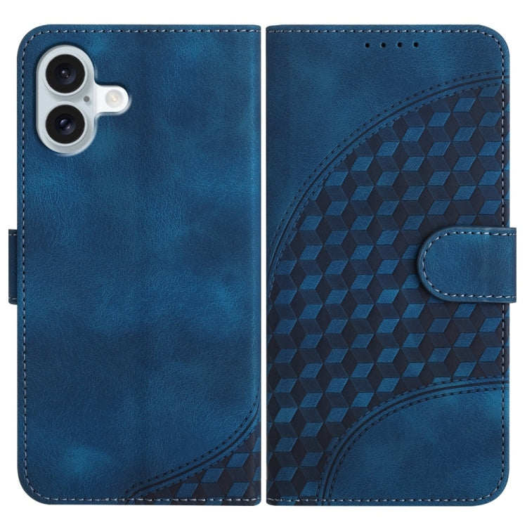 YX0060 Elephant Head Embossed Phone Leather Case with Lanyard, For iPhone 16 Pro, For iPhone 16 Plus, For iPhone 16, For iPhone 15 Pro Max, For iPhone 15 Pro, For iPhone 15 Plus