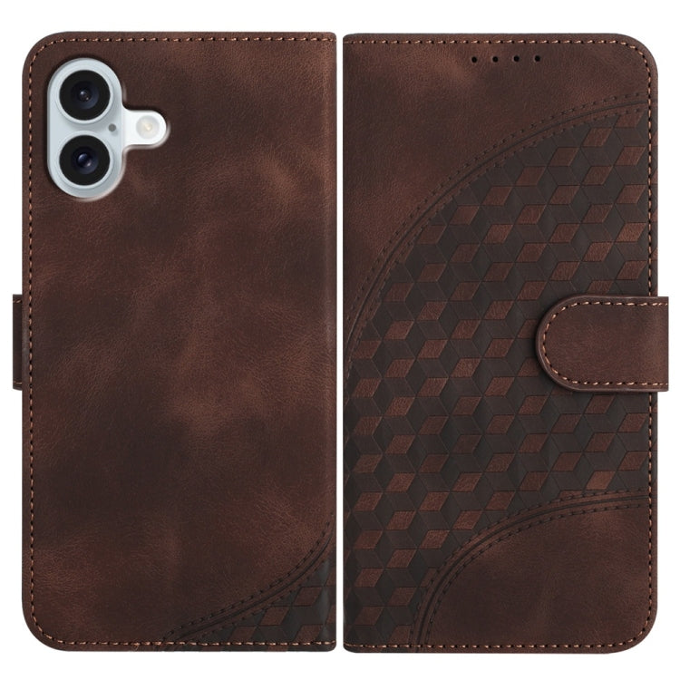YX0060 Elephant Head Embossed Phone Leather Case with Lanyard, For iPhone 16 Pro, For iPhone 16 Plus, For iPhone 16, For iPhone 15 Pro Max, For iPhone 15 Pro, For iPhone 15 Plus
