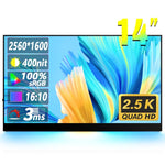 14 inch HDR 2560x1600P IPS Screen Portable Monitor, 14 inch 2.5K
