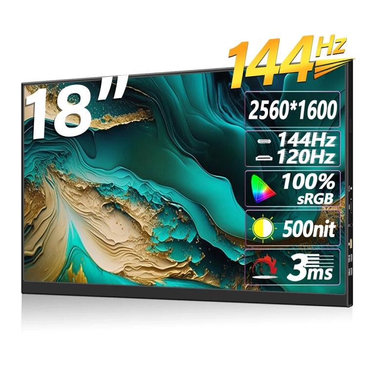 18 inch HDR 2560x1600P IPS Screen Portable Monitor, 18 inch 2.5K