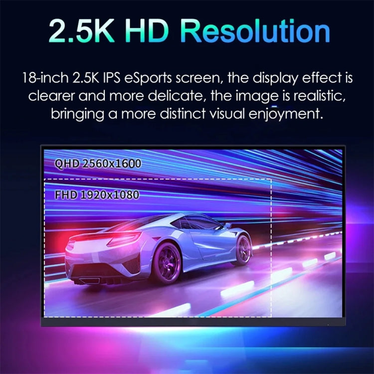 18 inch HDR 2560x1600P IPS Screen Portable Monitor, 18 inch 2.5K