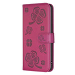 Four-leaf Embossed Leather Phone Case, For iPhone 7 / 8 / SE 2022, For iPhone 13 Pro Max, For iPhone 13 Pro, For iPhone 13, For iPhone 12 / 12 Pro, For iPhone 12 Pro Max, For iPhone 11 Pro Max, For iPhone 11