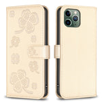 Four-leaf Embossed Leather Phone Case, For iPhone 7 / 8 / SE 2022, For iPhone 13 Pro Max, For iPhone 13 Pro, For iPhone 13, For iPhone 12 / 12 Pro, For iPhone 12 Pro Max, For iPhone 11 Pro Max, For iPhone 11