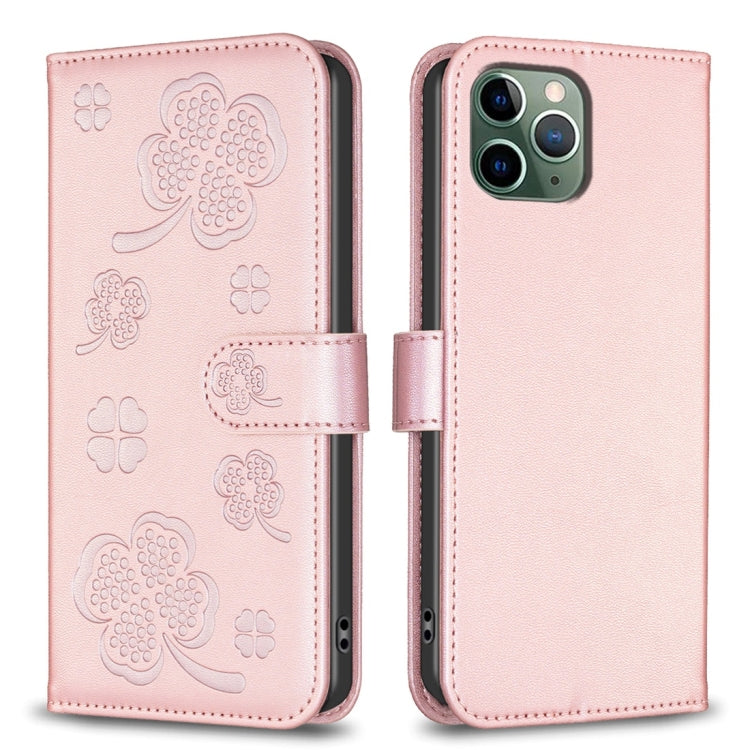 Four-leaf Embossed Leather Phone Case, For iPhone 11 Pro, For iPhone X / XS, For iPhone XR, For iPhone XS Max, For iPhone 7 Plus / 8 Plus