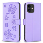 Four-leaf Embossed Leather Phone Case, For iPhone 7 / 8 / SE 2022, For iPhone 13 Pro Max, For iPhone 13 Pro, For iPhone 13, For iPhone 12 / 12 Pro, For iPhone 12 Pro Max, For iPhone 11 Pro Max, For iPhone 11