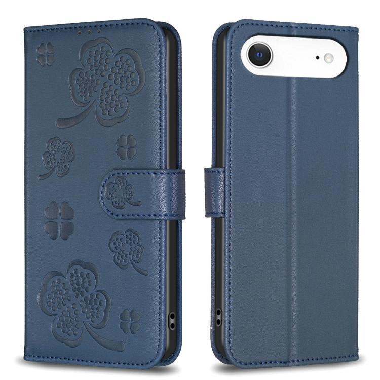 Four-leaf Embossed Leather Phone Case, For iPhone 17 Pro Max, For iPhone 17 Pro, For iPhone 17, For iPhone Air, For iPhone 16 Pro Max, For iPhone 16 Pro, For iPhone 16 Plus, For iPhone 16