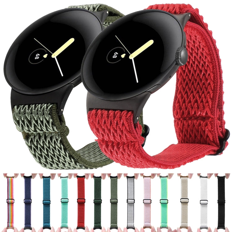 20mm Wave Braided Nylon Watch Band, For Google Pixel Watch 4 / 3 / 2 / 1 41mm