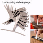9 in 1 Guitar T-shaped ruler, Neck Fingerboard, Frets Radian, String Yard Radian, Adjustable Measuring Caliper, 9 in 1 Guitar T Ruler