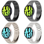 Button Style Three-bead Metal Watch Band, For Samsung Galaxy Watch6/6 Classic/5/5 Pro