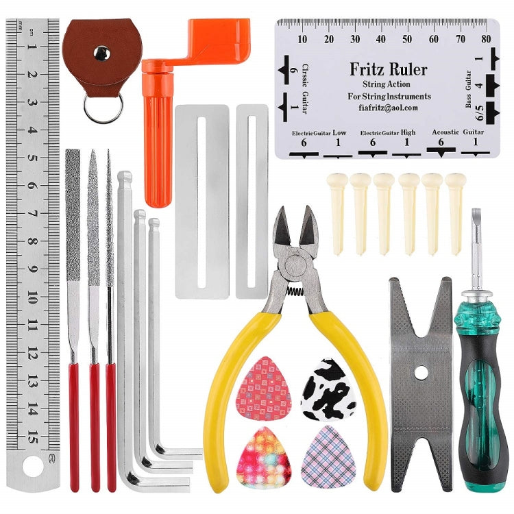 Guitar Repair Tool Set, File Wrench, Chord Cut And Winder, Frets Polishing, Guitar Repair Kit