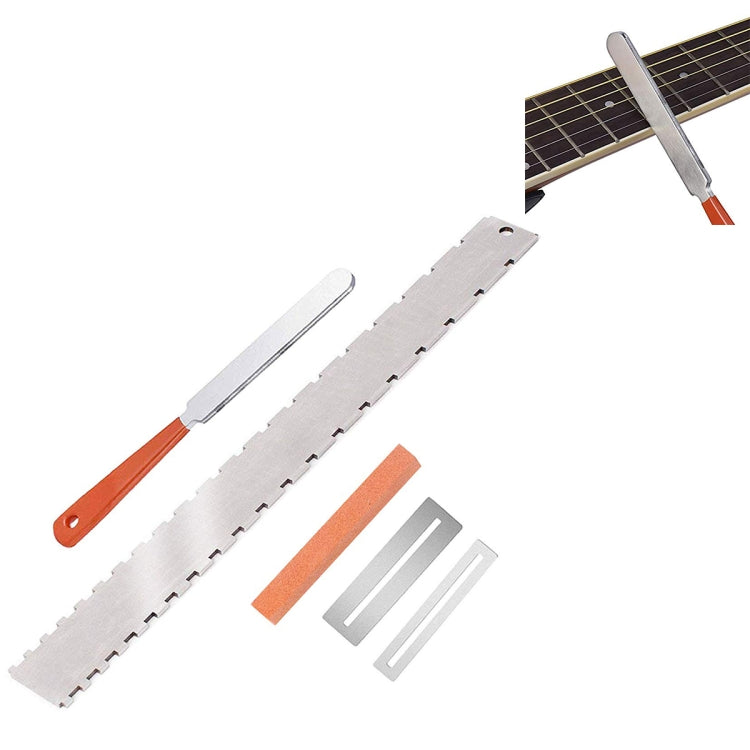 Guitar Neck Measuring Ruler Guitar Sharpening File Guitar Neck Notch Ruler Fret Polishing Pad, Guitar Neck Measuring Ruler