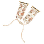 Hexagonal Stones Drawstring Chain Watch Band, For Apple Watch SE 2023 44mm, For Apple Watch SE 2023 40mm, For Apple Watch Ultra 2 49mm, For Apple Watch Series 9 45mm, For Apple Watch Series 9 41mm, For Apple Watch Ultra 49mm, For Apple Watch Series 8 4...