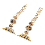 Leopard Rhinestones Metal Chain Watch Band, For Apple Watch 42mm, For Apple Watch 38mm