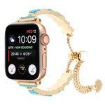 Shell Beads Chain Bracelet Metal Watch Band, For Apple Watch 42mm, For Apple Watch 38mm