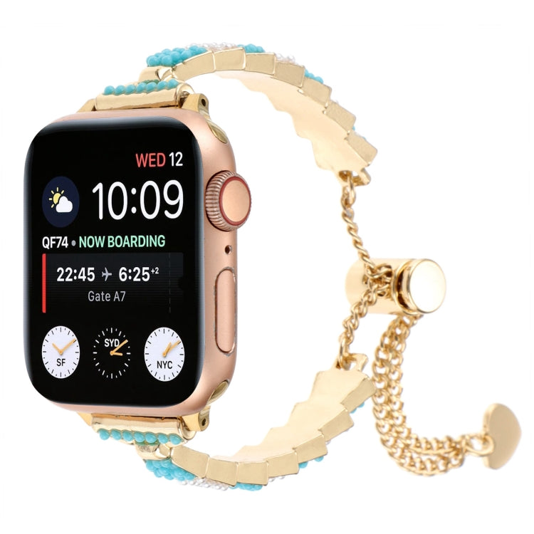 Shell Beads Chain Bracelet Metal Watch Band, For Apple Watch 42mm, For Apple Watch 38mm