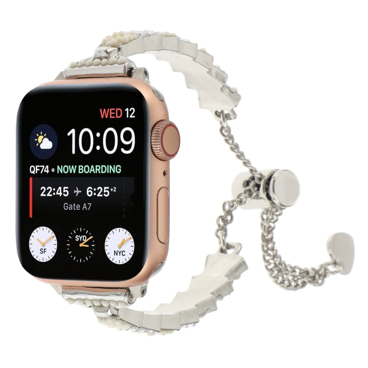 Shell Beads Chain Bracelet Metal Watch Band, For Apple Watch 42mm, For Apple Watch 38mm