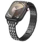 سوار ساعة معدني بتصميم عين الشيطان الماسي، لساعة أبل SE مقاس 40مم، لساعة أبل SE مقاس 44مم، لساعة أبل سيريس 6 مقاس 40مم، لساعة أبل سيريس 6 مقاس 44مم، لساعة أبل سيريس 5 مقاس 44مم، لساعة أبل سيريس 5 مقاس 40مم، لساعة أبل سيريس 4 مقاس 44مم